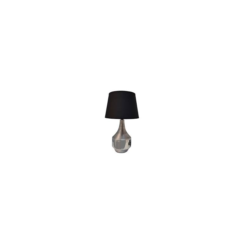 LAMPARA DE BURO COLOR CROMO CON PANTALLA NEGRA 51749 PHILCO